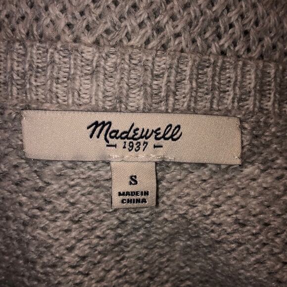 Madewell Sporty Athletic Baddie Long Sleeve Hi-Lo Scoop Gray Sweater - Picture 5 of 7